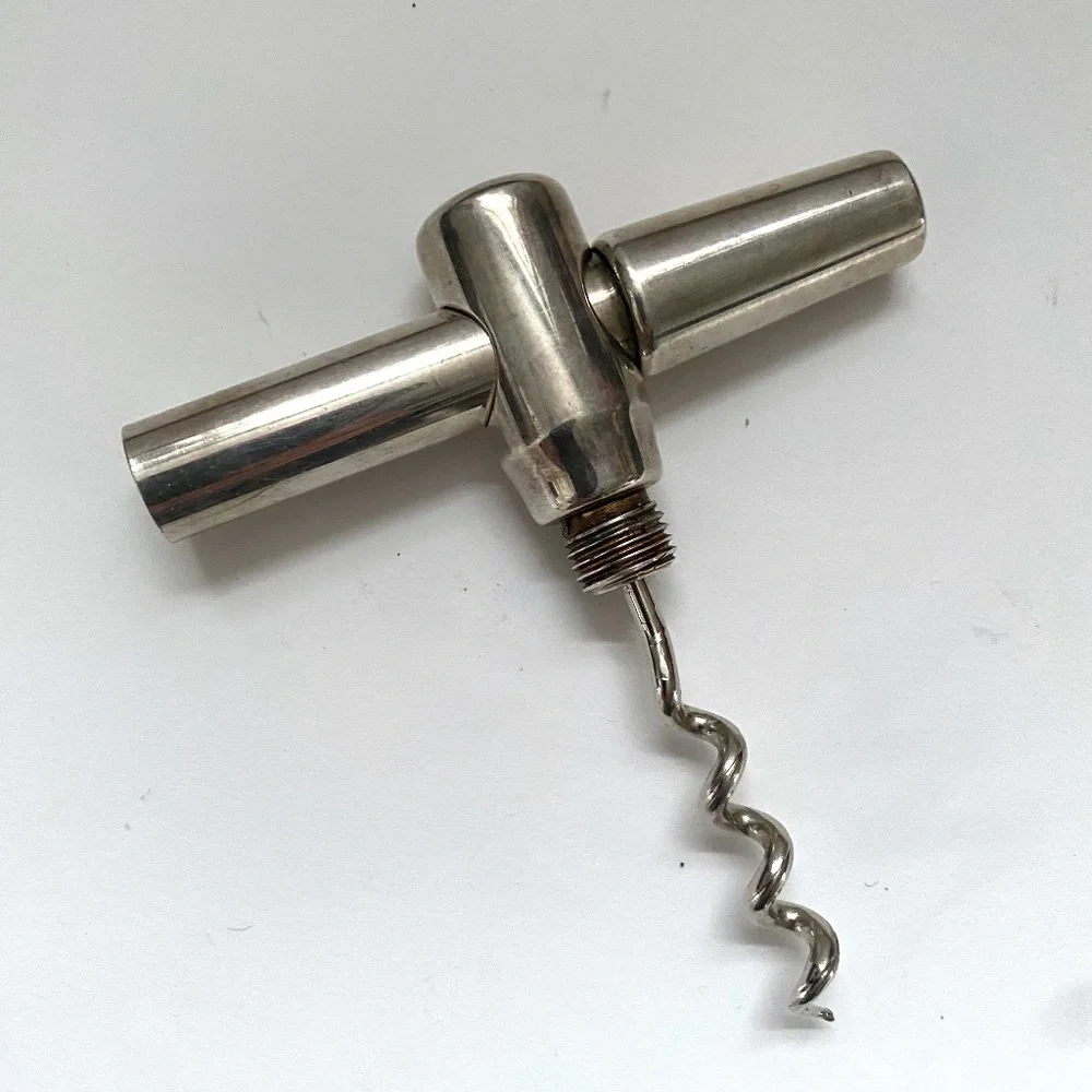 vintage Reed and Barton silver wine cork screw opener